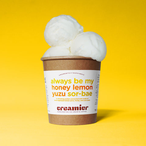 Singapore Creamier Handcrafted Ice Cream honey lemon yuzu scoops on pint