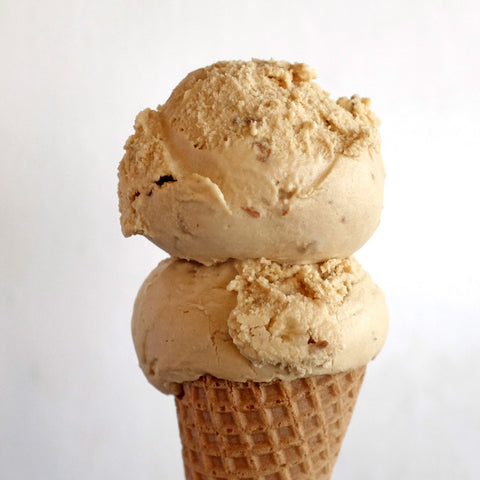 Singapore Creamier Handcrafted Ice Cream Butterscotch Almond On Cone Front Facing