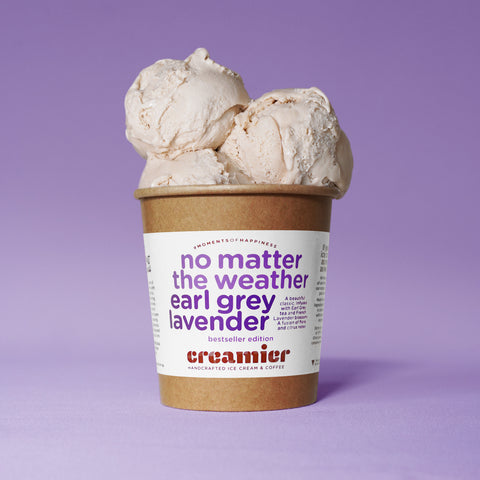 Singapore Creamier Handcrafted Ice Cream earl grey lavender scoops on pint