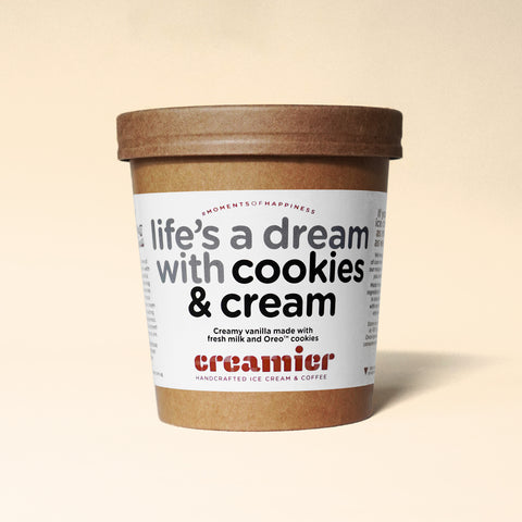 Singapore Creamier Handcrafted Ice Cream cookies & cream pint