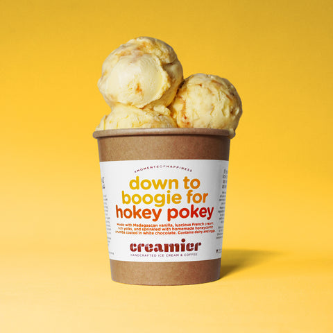 Singapore Creamier Handcrafted Ice Cream hokey pokey scoops on pint