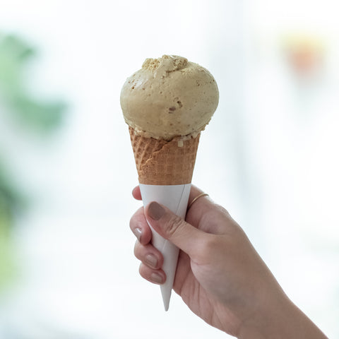 Singapore Creamier Handcrafted Ice Cream Roasted Pistachio On Cone Front Facing